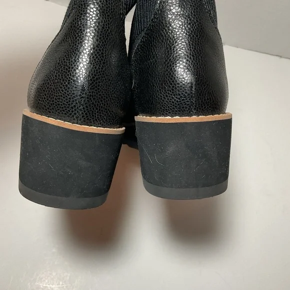 Eileen Fisher Lilou Black Leather Wedge Ankle Boots - Picture 8 of 15